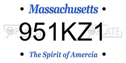 951KZ1 Massachusetts License Plate