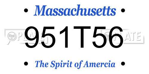 951T56 Massachusetts License Plate