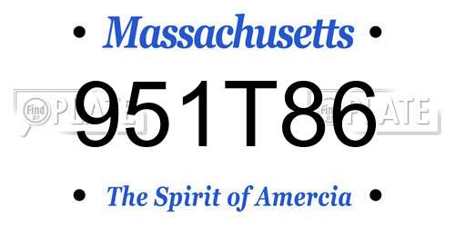 951T86 Massachusetts License Plate