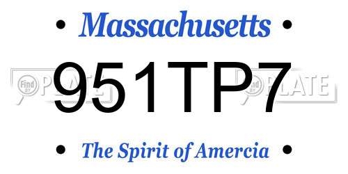 951TP7 Massachusetts License Plate