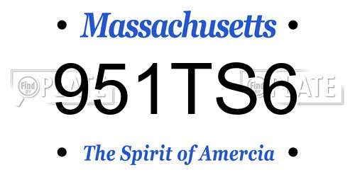 951TS6 Massachusetts License Plate