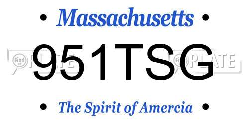951TSG Massachusetts License Plate
