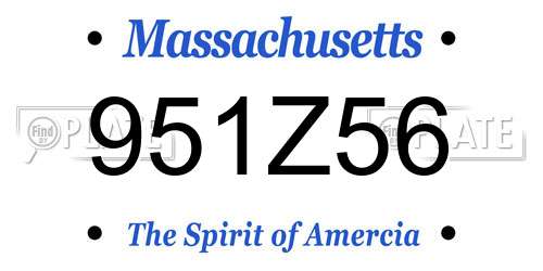 951Z56 Massachusetts License Plate