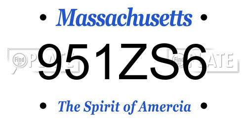 951ZS6 Massachusetts License Plate