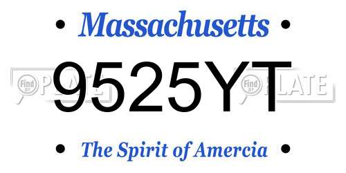 9525YT Massachusetts License Plate