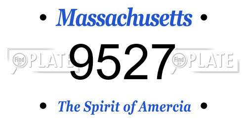 9527 Massachusetts License Plate