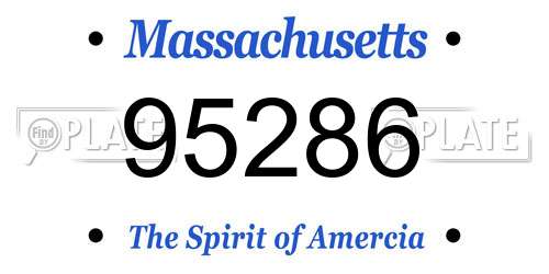 95286 Massachusetts License Plate