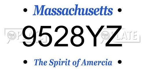 9528YZ Massachusetts License Plate