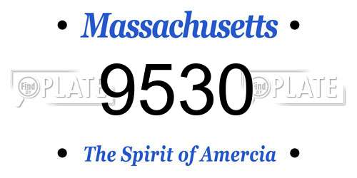 9530 Massachusetts License Plate