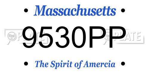 9530PP Massachusetts License Plate