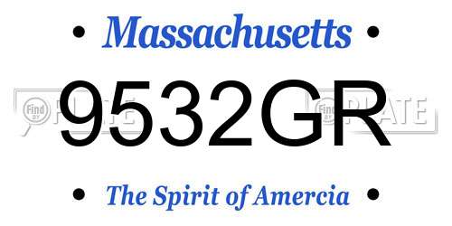 9532GR Massachusetts License Plate