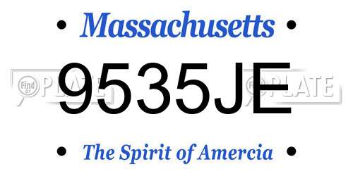 9535JE Massachusetts License Plate
