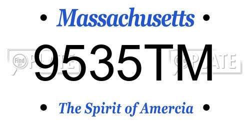 9535TM Massachusetts License Plate
