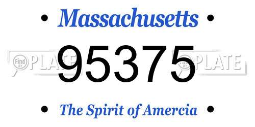 95375 Massachusetts License Plate
