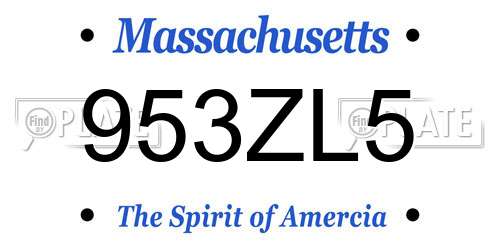 953ZL5 Massachusetts License Plate