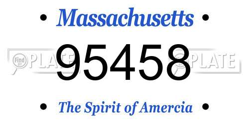 95458 Massachusetts License Plate
