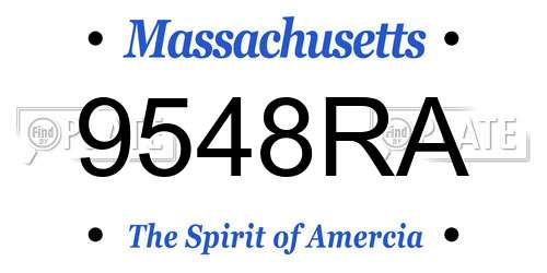 9548RA Massachusetts License Plate