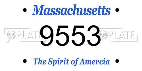 9553 Massachusetts License Plate