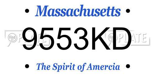 9553KD Massachusetts License Plate
