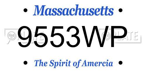 9553WP Massachusetts License Plate