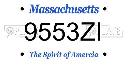 9553ZI Massachusetts License Plate
