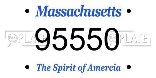 95550 Massachusetts License Plate