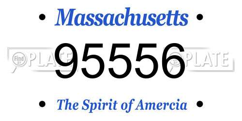 95556 Massachusetts License Plate
