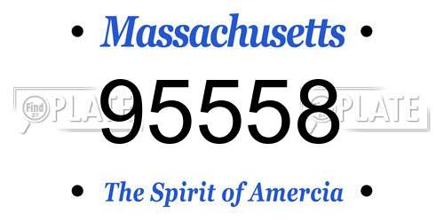 95558 Massachusetts License Plate