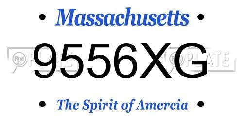 9556XG Massachusetts License Plate