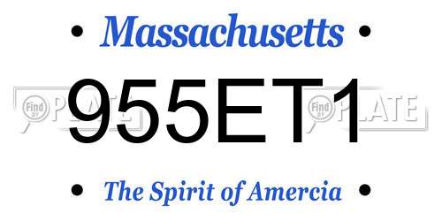 955ET1 Massachusetts License Plate