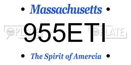 955ETI Massachusetts License Plate