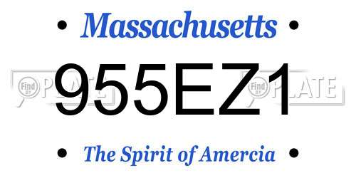 955EZ1 Massachusetts License Plate