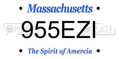 955EZI Massachusetts License Plate