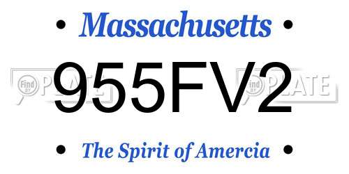 955FV2 Massachusetts License Plate