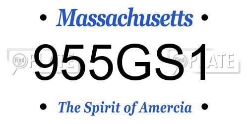 955GS1 Massachusetts License Plate