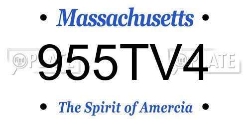 955TV4 Massachusetts License Plate