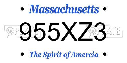 955XZ3 Massachusetts License Plate