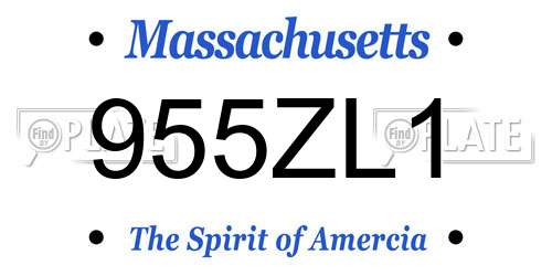 955ZL1 Massachusetts License Plate