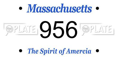 956 Massachusetts License Plate