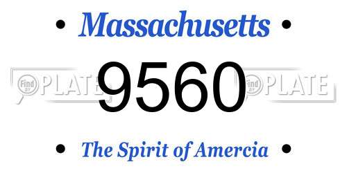 9560 Massachusetts License Plate