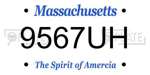 9567UH Massachusetts License Plate
