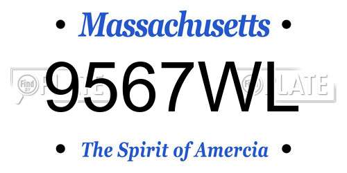 9567WL Massachusetts License Plate