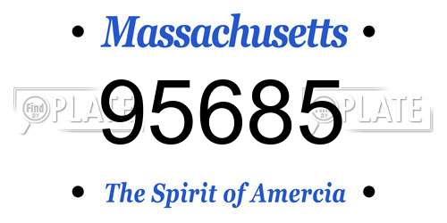 95685 Massachusetts License Plate