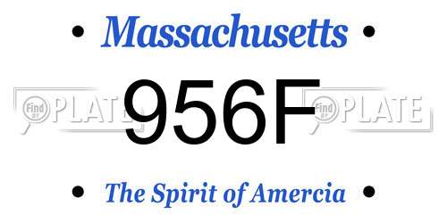 956F Massachusetts License Plate