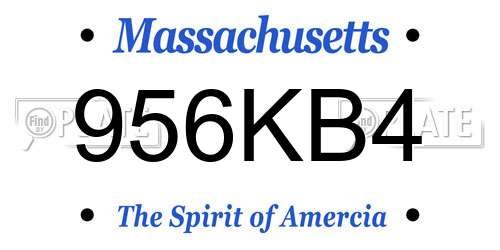956KB4 Massachusetts License Plate