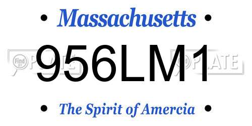 956LM1 Massachusetts License Plate