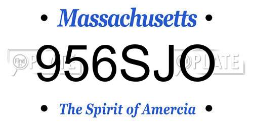 956SJO Massachusetts License Plate