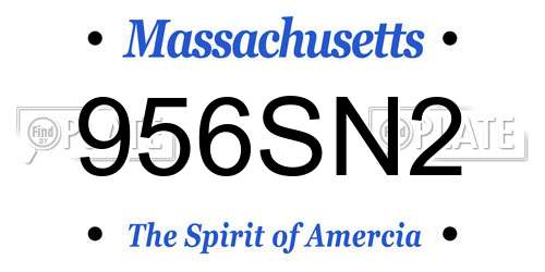 956SN2 Massachusetts License Plate