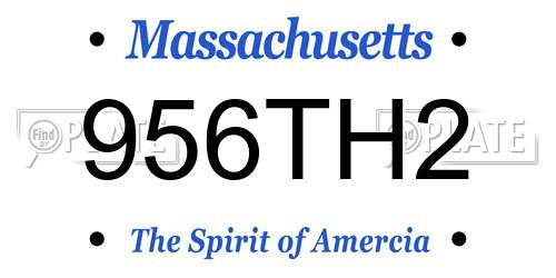 956TH2 Massachusetts License Plate