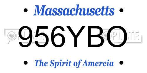 956YBO Massachusetts License Plate